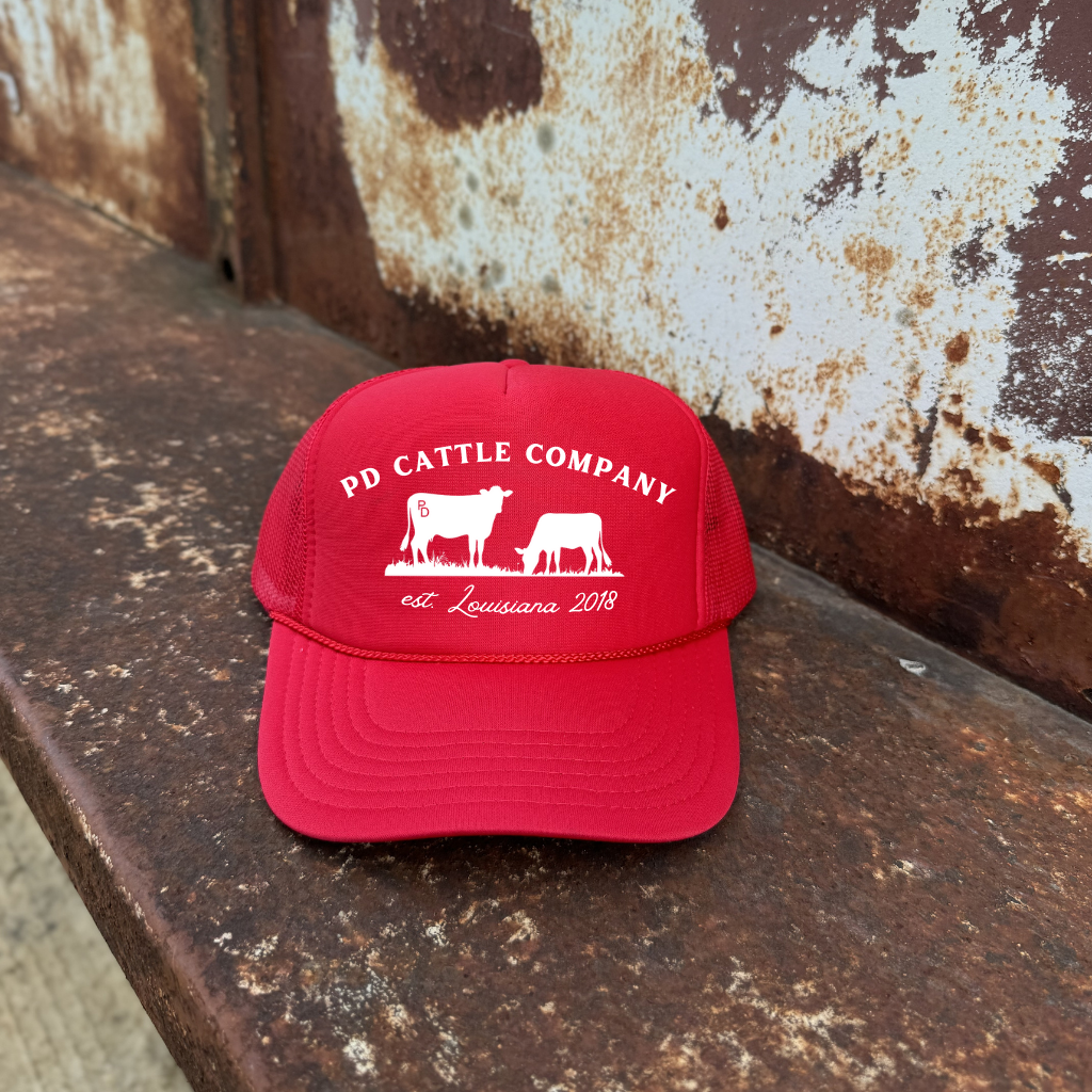 PD Cattle Red Trucker Cap