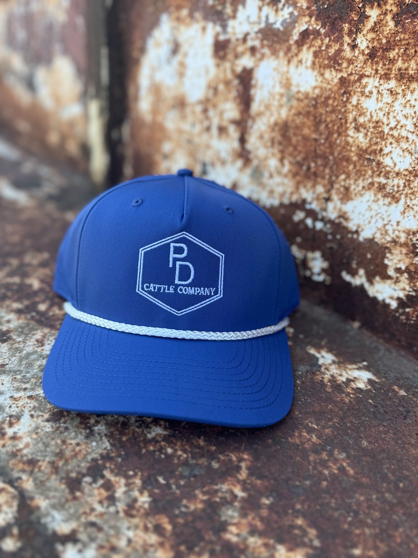 PD Cattle Embroidered Roper Blue Cap