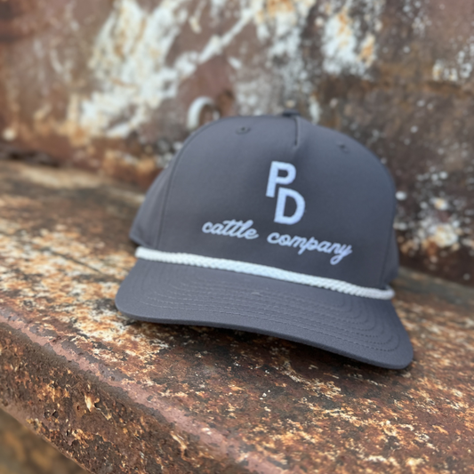 PD Cattle Embroidered Roper Grey Cap