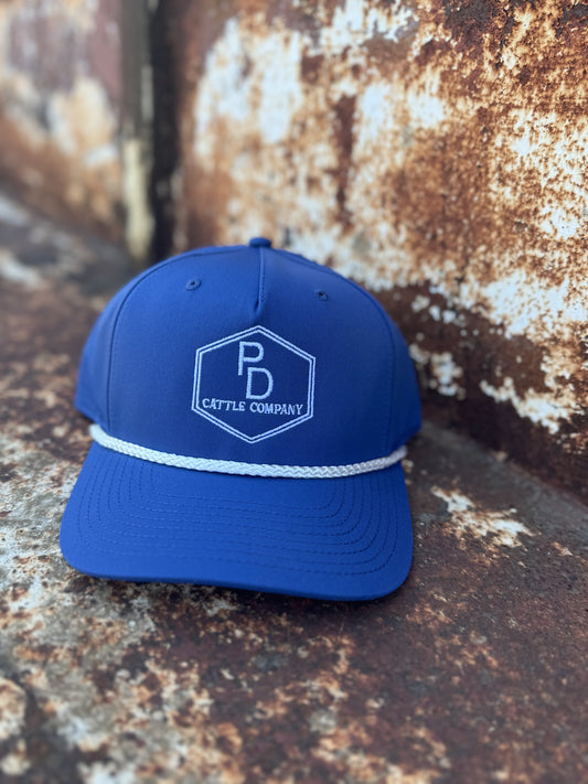 PD Cattle Embroidered Roper Blue Cap