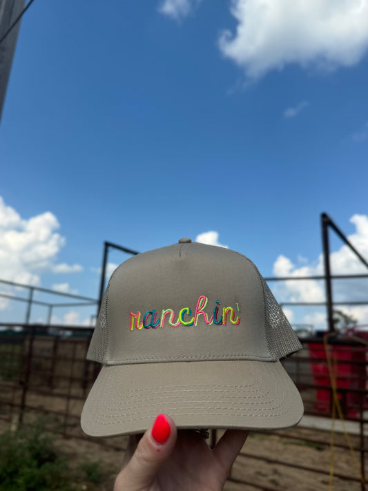 ranchin' neon cap